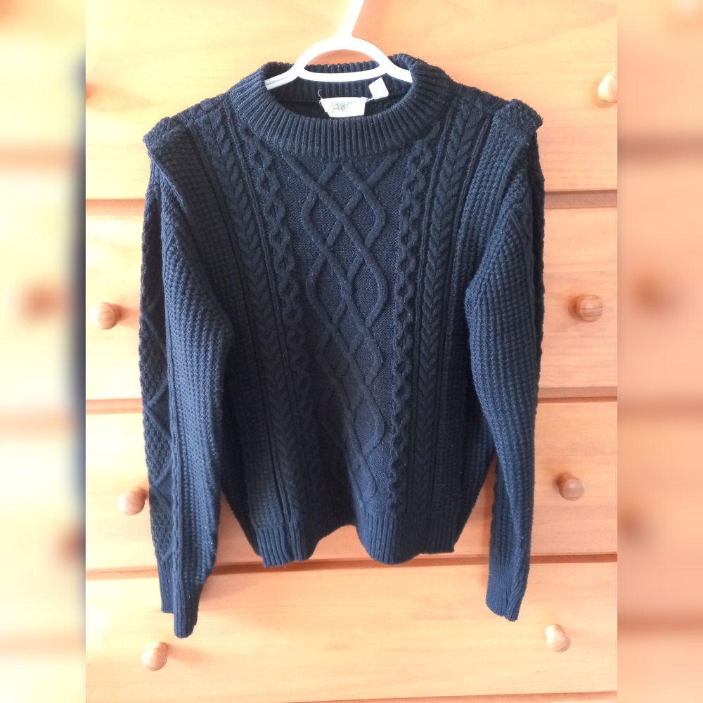 Women's Cosy Black Cable Knit Sweater